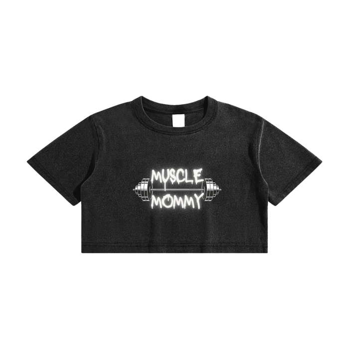 Muscle Mommy; Crop Top T-Shirt