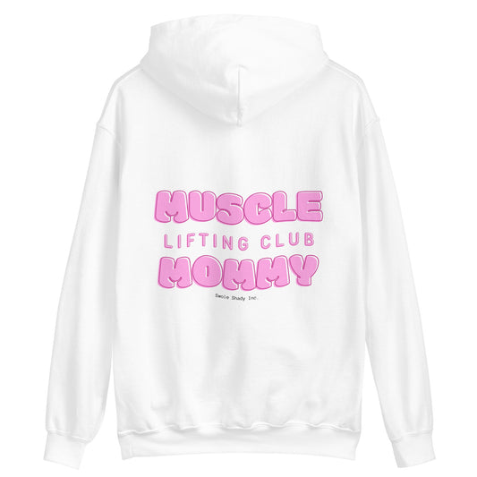 Muscle Mommy Bubblegum Barbie Lifting Club White Hoodie